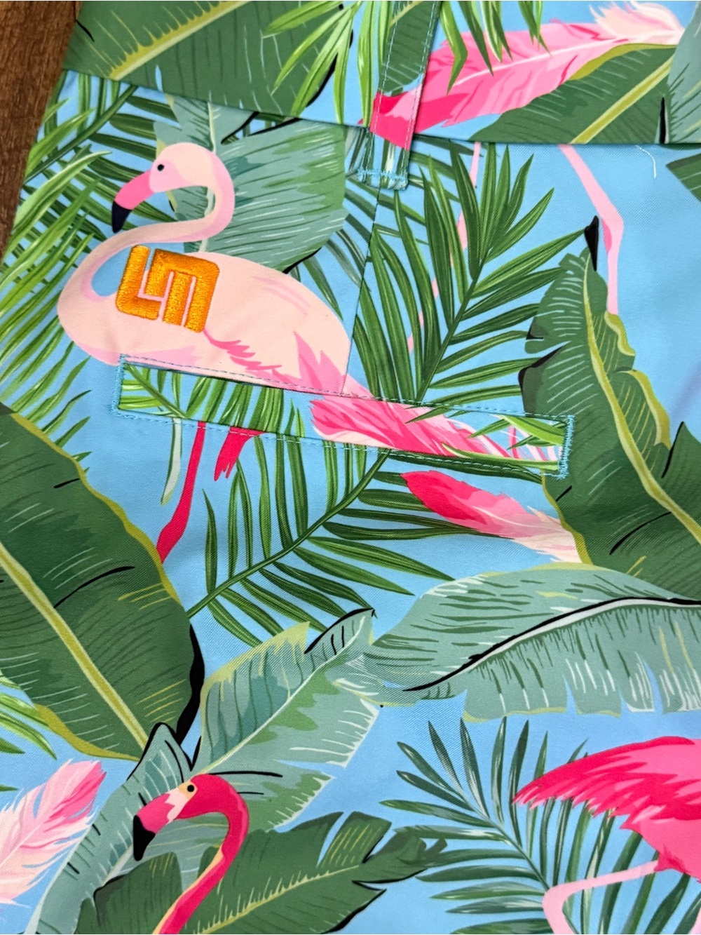 Loudmouth Golf Men’s Shorts Size 30 Flamingo Tropical Palm Print Blue Pink - Picture 4 of 6